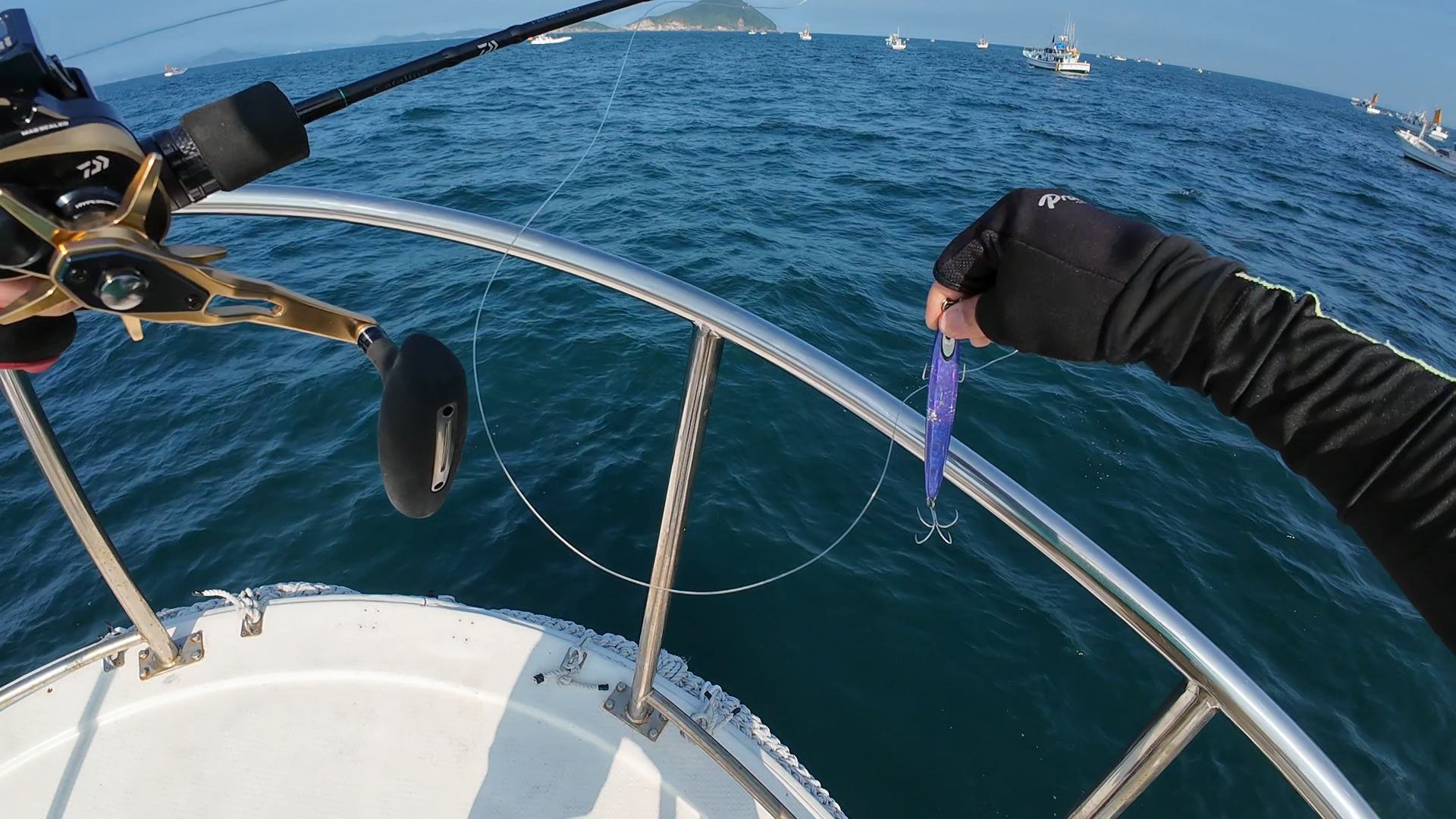 伊勢湾 太刀魚ジギングの船団